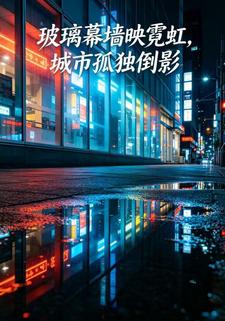 玻璃幕牆映霓虹，城市孤獨倒影