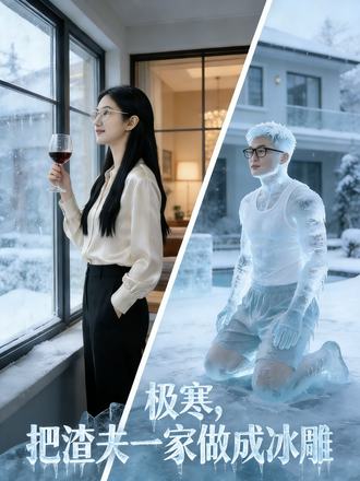 極寒，把渣夫一家做成冰雕