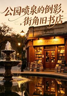 公園噴泉的倒影，街角舊書店