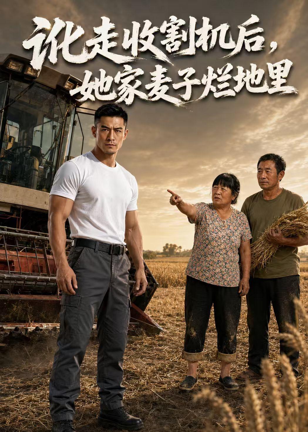 訛走收割機後，她家麥子爛地裡